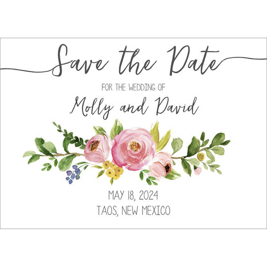 Rose Sprig Save The Date Cards